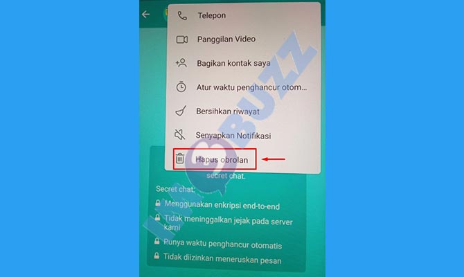 4. Pilih Hapus Obrolan