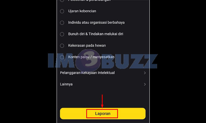 4. Tap Laporan Untuk Menghapus Postingan Orang Lain