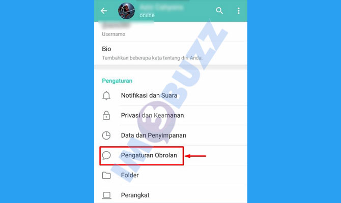 4. Tap Pengaturan Obrolan