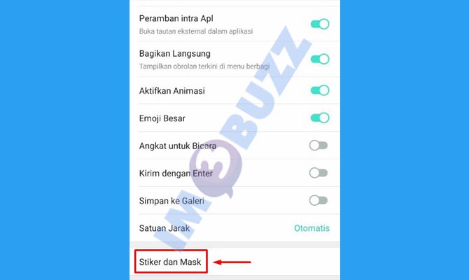 5. Ketuk Stiker Dan Mask