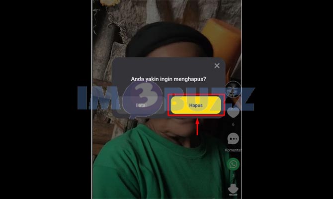 6. Ketuk Hapus Untuk Menghapus Postingan Pribadi di Snack Video