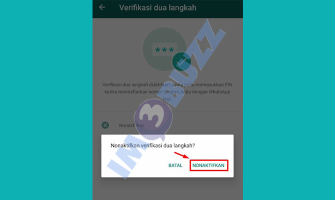 6. Konfirmasi Mematikan Verifikasi 2 Langkah