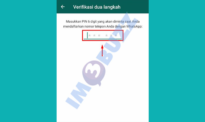 6. Masukkan PIN Verifikasi 2 Langkah