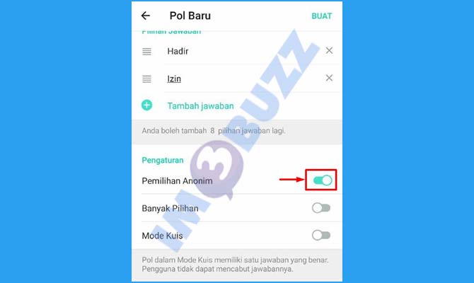 6. Matikan Opsi Anonim