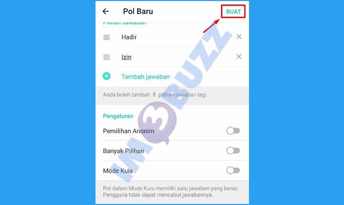 7. Ketuk Buat Polling