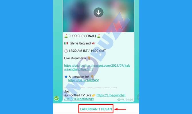 7. Ketuk Laporkan Pesan di Channel Telegram