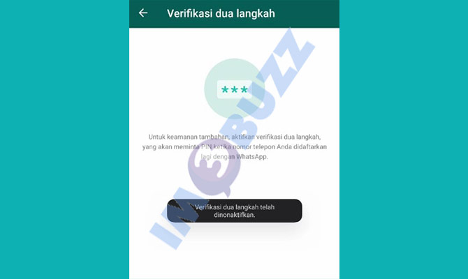 7. Selesai Menghilangkan Verifikasi 2 Langkah WA