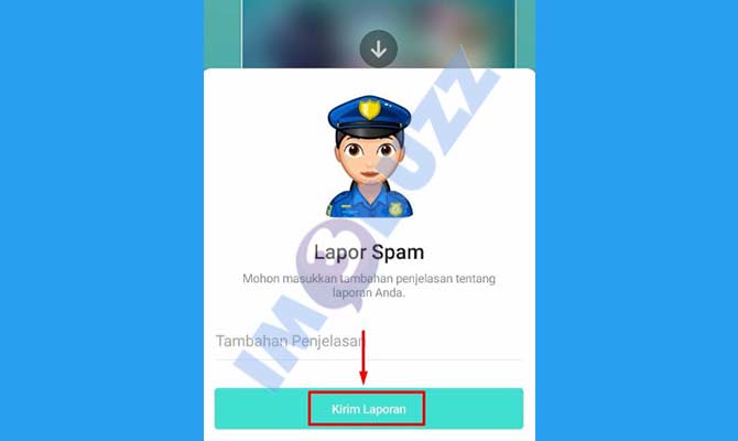 8. Tap Kirim Laporan Spam Channel Telegram