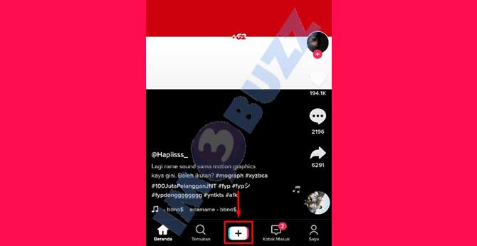 1. Buat Video Baru Untuk Membuat Slide Foto di TikTok