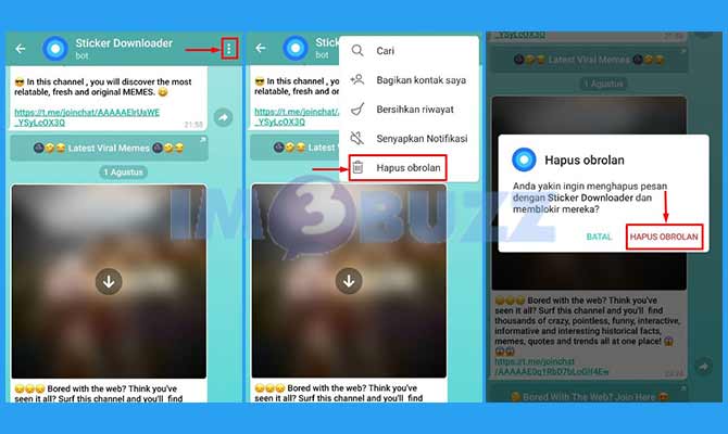 1. Menghapus Chat di Bot telegram