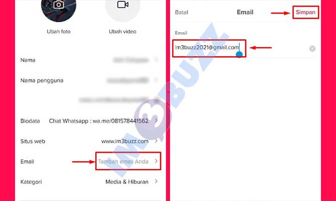 11. Menambahkan Link Email di Bio TikTok