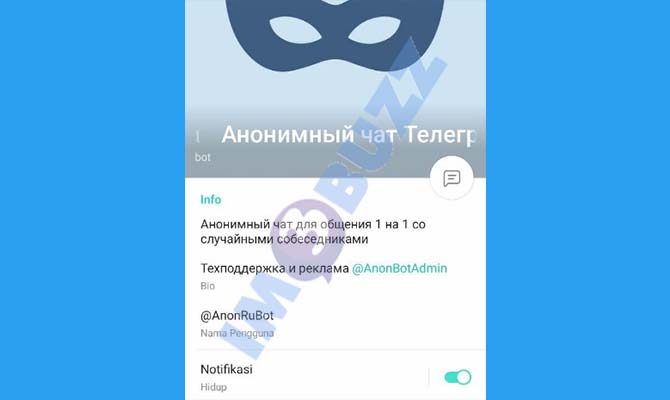 2. AnonRuBot Bot Telegram untuk mencari teman baru