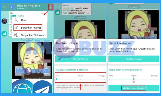 2. Cara Hapus otomatis Foto dan Video Lewat Ruang Obrolan