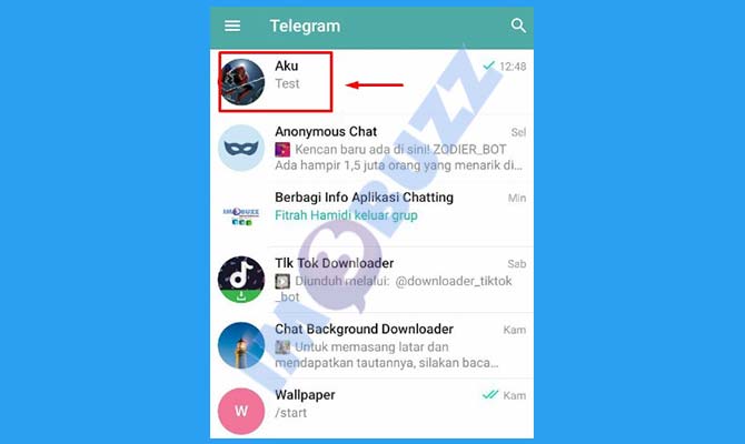 2. Cari dan Buka Kontak Telegram