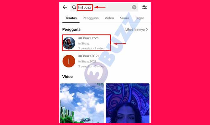 2. Cari dan Buka Profil TikTok