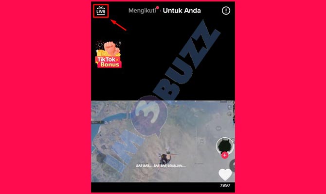 2. Ketuk Menu Live TikTok