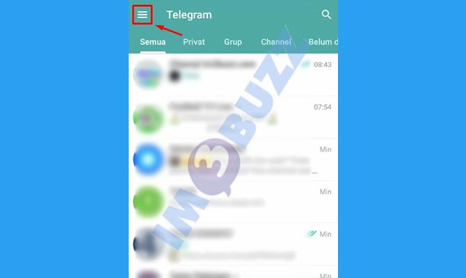 2. Tap Ikon Garis Tiga Vertikal Telegram