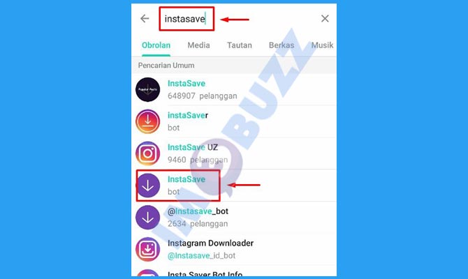 3. Cari dan Buka Bot telegram