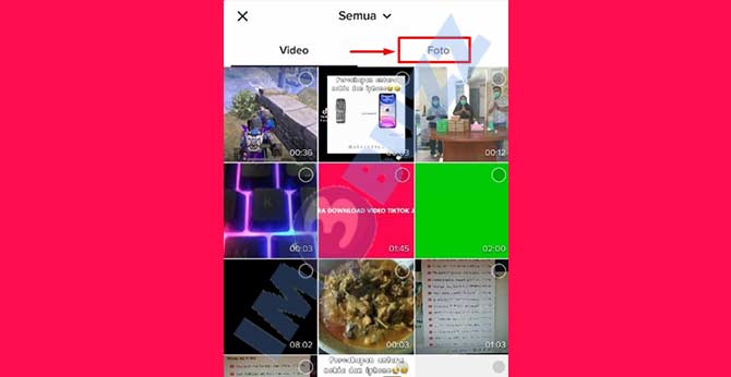 3. Ketuk Folder Foto di TikTok