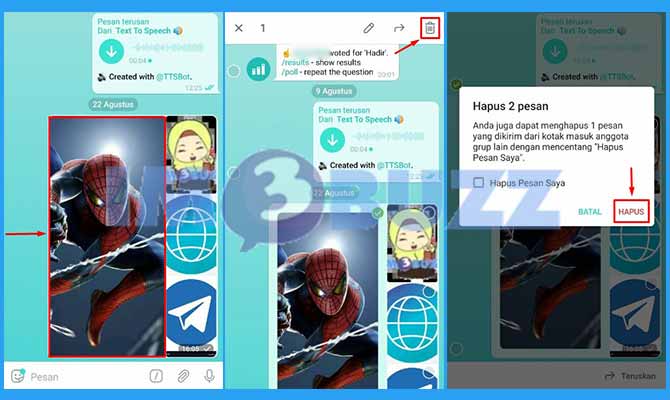 3. Menghapus Foto di Obrolan Telegram