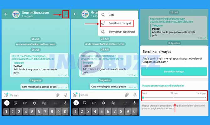 3. Hapus Semua Pesan di Grup Telegram Secara Otomatis