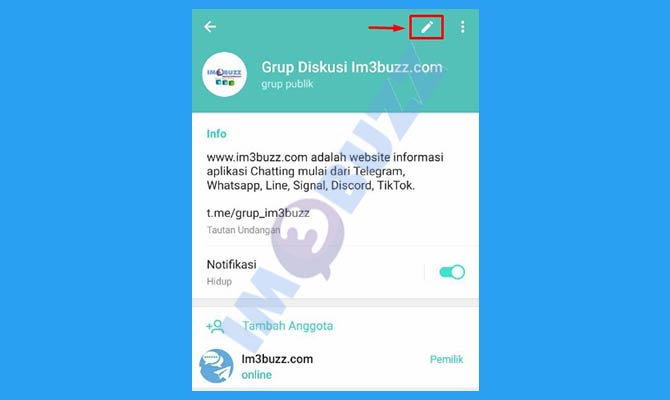 4. Ketuk Ikon Pensil Pada Profil Grup