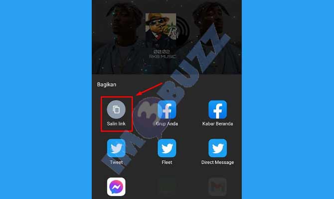 4. Pilih Salin Link Lagu di Youtube