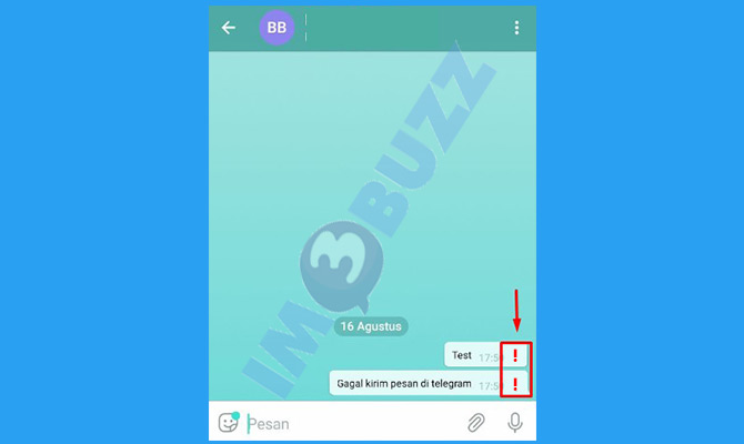 5. Mengetahui Telegram di Blok Lewat Tanda Kirim Pesan