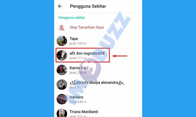 6. Buka Profil Telegram Teman