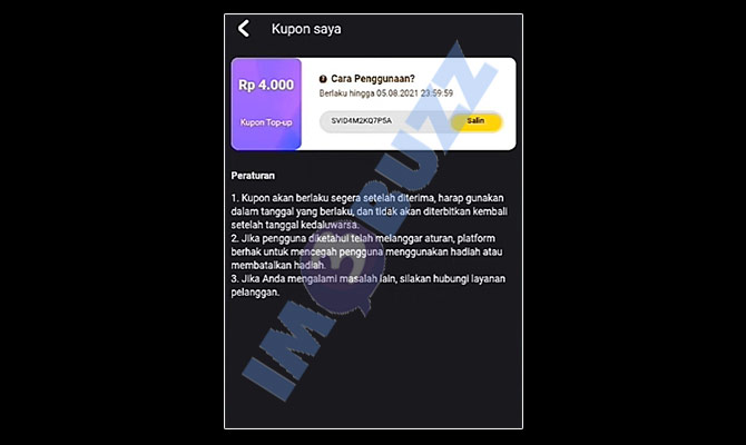 8. Selesai Menukar Koin Menjadi Voucher Pulsa