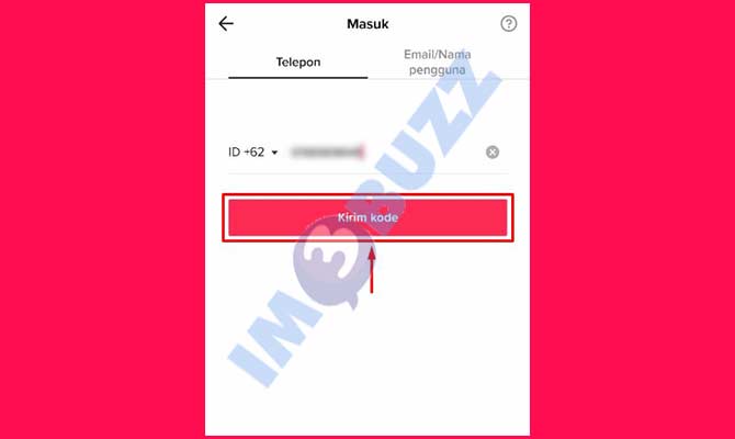 8. Tap Kirim Kode Verifikasi Masuk Akun TikTok Lupa Kata Sandi