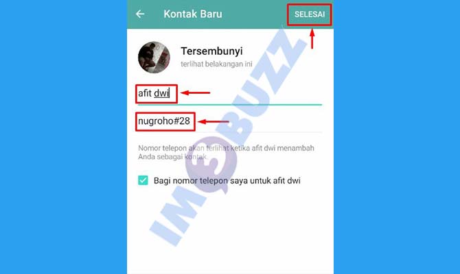 9. Buat Nama Kontak Teman Baru