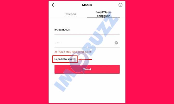 9. Ketuk Lupa kata sandi TikTok