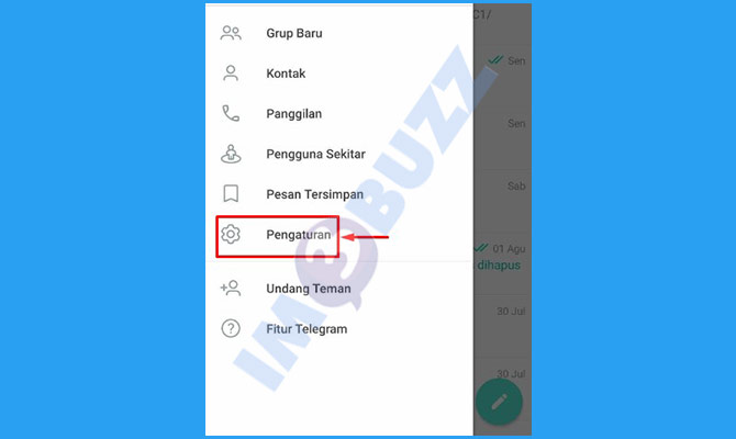 Buka Menu Pengaturan Telegram Untuk Menambahkan Stiker