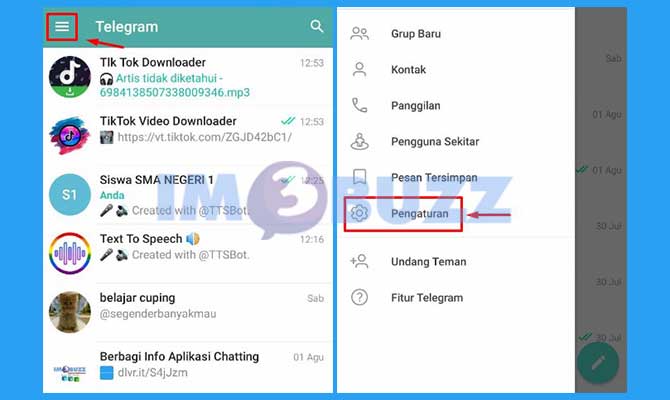 Buka Menu Pengaturan Untuk Menghapus Data Lokal Telegram