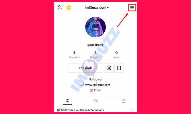 Buka Menu Pengaturan dan Privasi TikTok