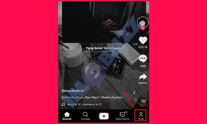 Buka Profil TikTok Untuk Menyimpan Video Draft TikTok