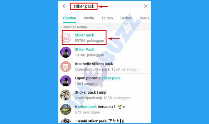 Cari dan Buka Channel Telegram Stiker