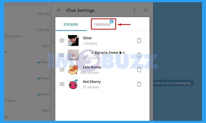 Klik Trending Stiker di Telegram