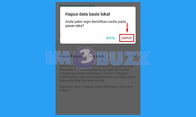 Konfirmasi Hapus data basis lokal