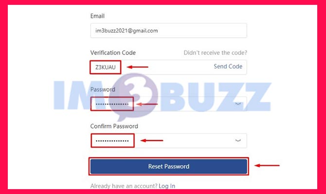 Masukkan Kode Verifikasi dan Buat Password Baru