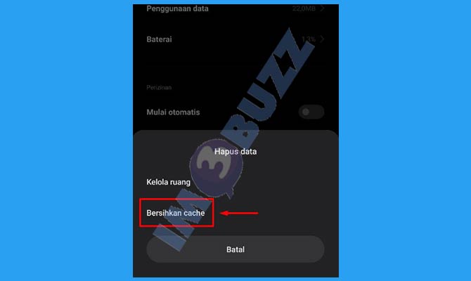 Pilih Bersihkan Cache