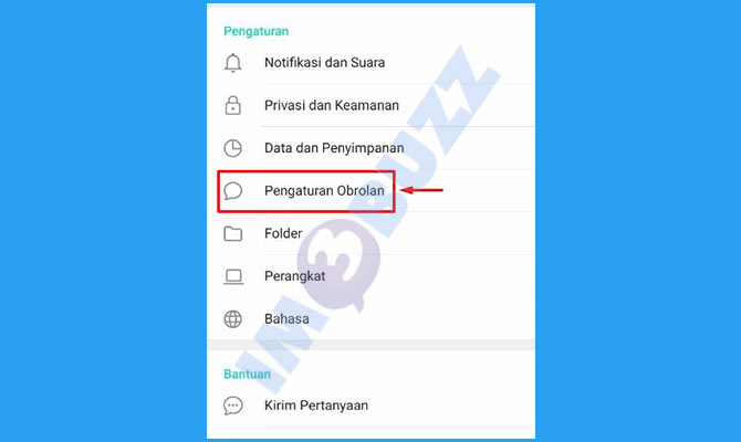 Pilih Pengaturan Obrolan Telegram