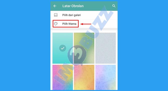 Tap Pilih Warna Untuk Mengganti Wallpaper Dengan Warna Solid