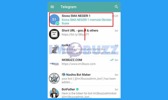 1. Masuk Ruang Chat Grup Telegram