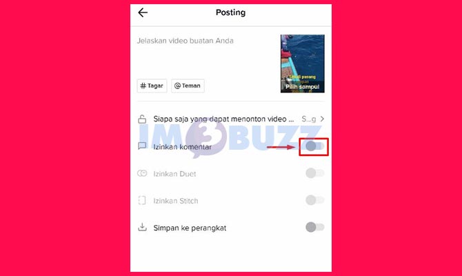 Atur Privasi Komentar Untuk Mengaktifkan