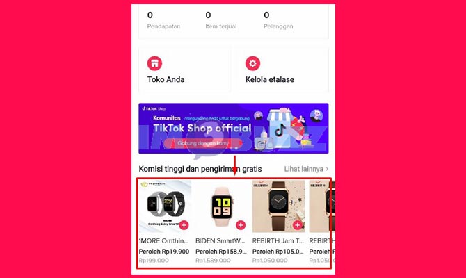 Cari Produk Afiliasi TikTok