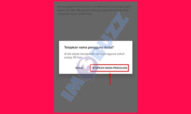 Konfirmasi Mengganti Username TikTok
