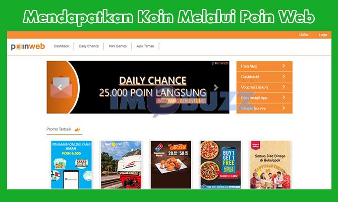 Mendapatkan Koin Melalui Poin Web