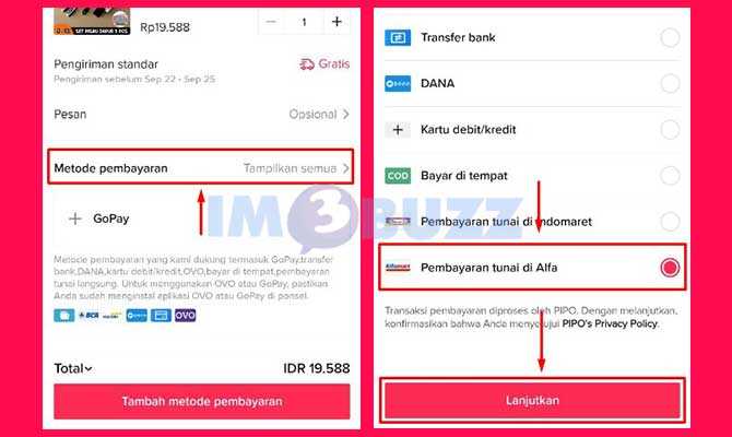 Pilih Metode Pembayaran TikTok Via Alfamart